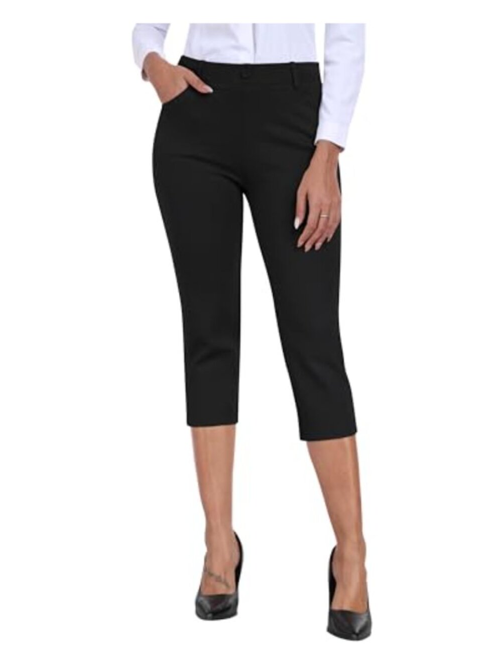 MoFiz Women's Golf Capri Pants Stretchy Pull On Business Casual Summer Dress